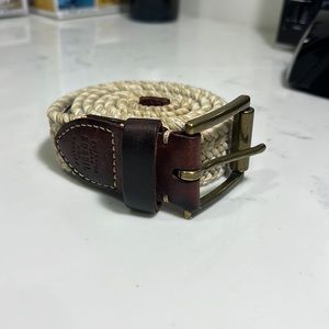 Fossil Woven Cream Belt | Braided Design with Leather Tip & Strap Men’s Size 38